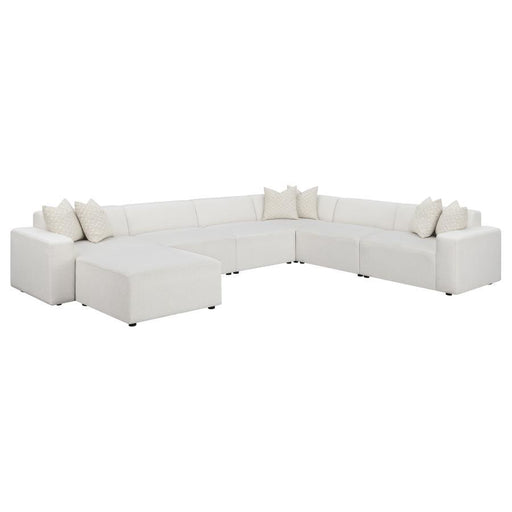 Freddie - Square Upholstered Ottoman - Pearl - JaxCo Furniture