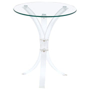 Laning - Round Glass Top Acrylic Side Table - Clear - JaxCo Furniture
