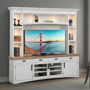 Americana Modern - TV Console with Hutch, Backpanel and LED Lights - JaxCo Furniture