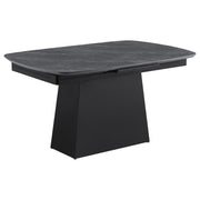 Potero - Faux Marble Extension Leaf Dining Table - Black - JaxCo Furniture