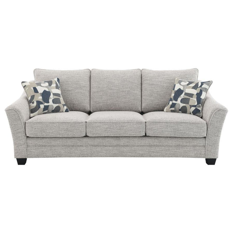 Tomkins - Boucle Upholstered Sofa - Light Gray - JaxCo Furniture