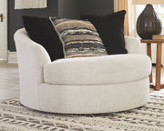 Cambri - Snow - Oversized Round Swivel Chair - JaxCo Furniture