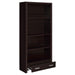 Skylar - 5-Shelf Bookcase With Drawer - Cappuccino - JaxCo Furniture