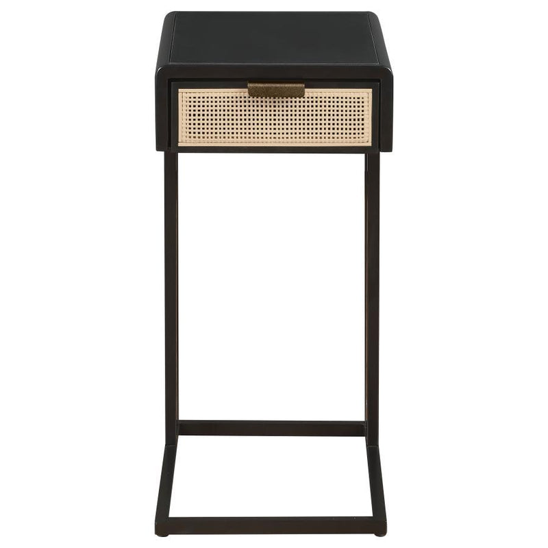 Amherst - 1-Drawer Radio Weave Cane Metal Side Table - JaxCo Furniture