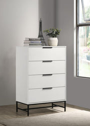 Sonora - 4-Drawer Bedroom Chest - White - JaxCo Furniture