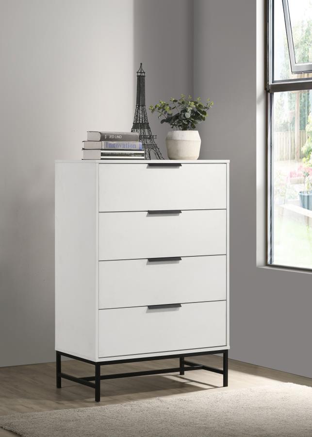 Sonora - 4-Drawer Bedroom Chest - White - JaxCo Furniture