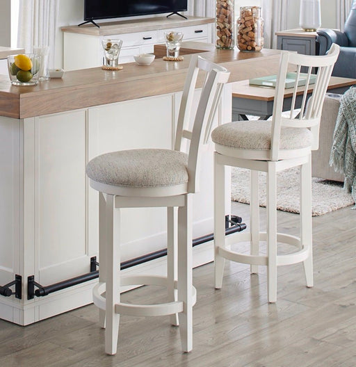 Americana Modern Dining - Spindle Back Swivel Barstool - Cotton - JaxCo Furniture