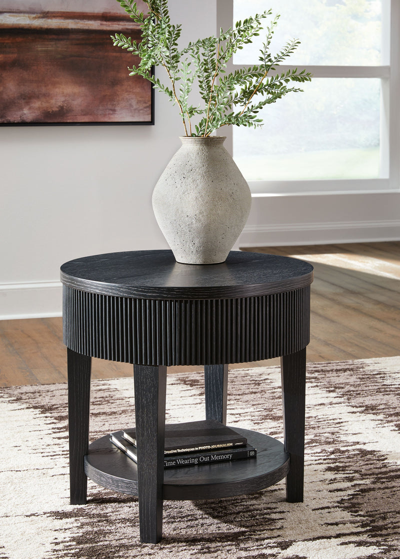 Marstream - Black - Round End Table - JaxCo Furniture