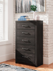Hollivern - Dark Gray - Five Drawer Chest - JaxCo Furniture