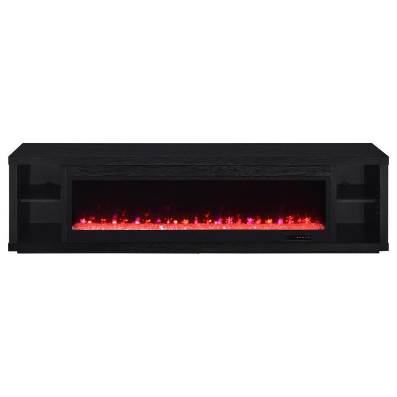 Deiter - 79" TV Stand Fireplace Media Console - Black - JaxCo Furniture