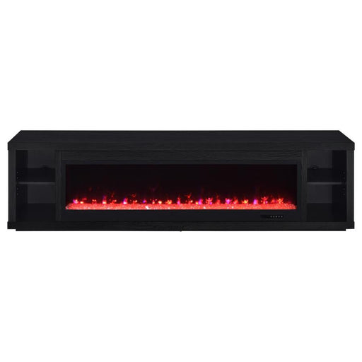 Deiter - 79" TV Stand Fireplace Media Console - Black - JaxCo Furniture