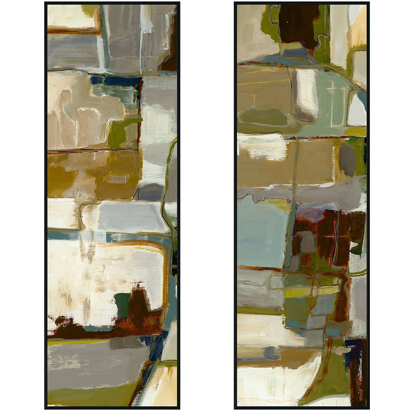 Topograph I & II - 40" x 60" Painting By Buddy Whitlock (Set of 2) - Black - JaxCo Furniture