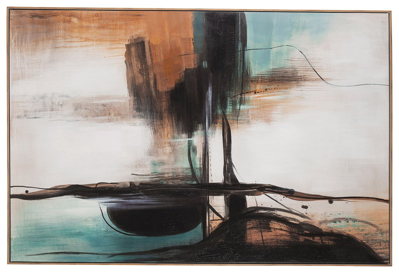 Brunonia - Teal / Orange / Black - Wall Art - JaxCo Furniture