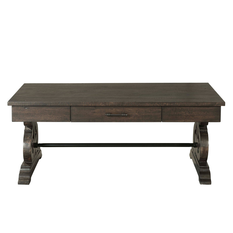 Stone - Coffee Table With PU Base - Dark Walnut