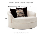 Cambri - Snow - Oversized Round Swivel Chair - JaxCo Furniture