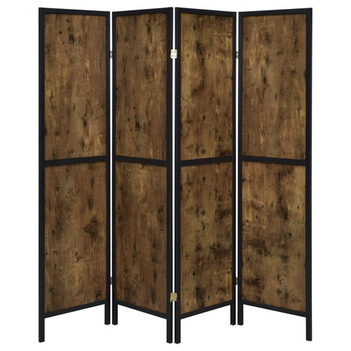 Deepika - 4-Panel Room Divider Folding Screen - Rustic Nutmeg - JaxCo Furniture