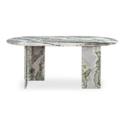 Celia - Oval Dining Table - Gray / Green - JaxCo Furniture