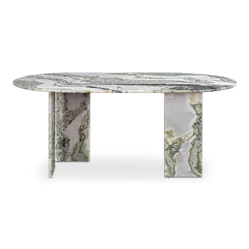 Celia - Oval Dining Table - Gray / Green - JaxCo Furniture