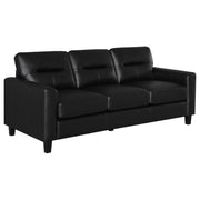 Scotland - Faux Leather Upholstered Track Arm Sofa - JaxCo Furniture