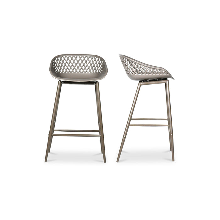 Piazza - Outdoor Counter Counter Stool (Set of 2) - Gray - JaxCo Furniture