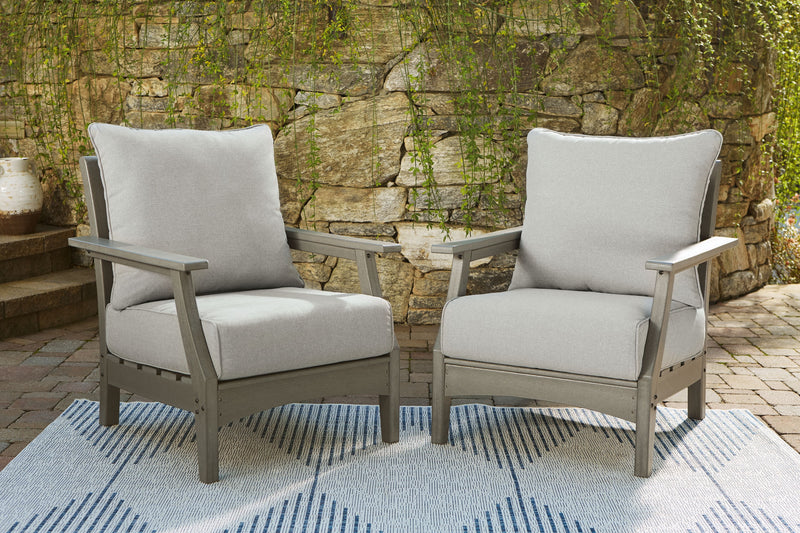 Visola - Gray - Lounge Chair w/Cushion (Set of 2) - JaxCo Furniture