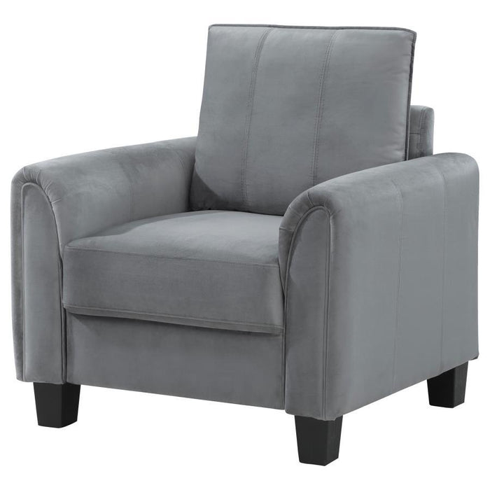 Davis - Upholstered Rolled Arm Accent Chair - Gray - JaxCo Furniture