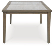Rainier Ranch - Brown / Beige - Rectangle Dining Table With Umbrella Option - JaxCo Furniture