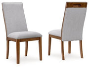 Lyncott - Beige / Brown - Dining Upholstered Side Chair (Set of 2) - JaxCo Furniture