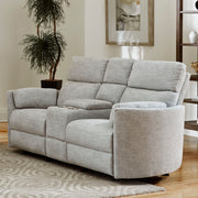 Radius - Power Glider Reclining Console Loveseat - Mineral - JaxCo Furniture