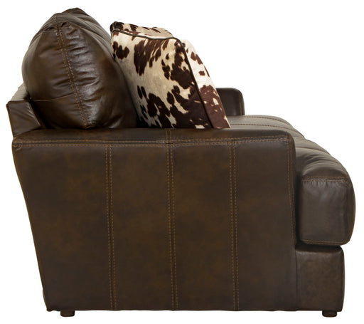 Pavia - Top Grain Italian Leather Sofa With Cuddler Cushions - Cocoa - JaxCo Furniture