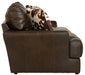 Pavia - Top Grain Italian Leather Sofa With Cuddler Cushions - Cocoa - JaxCo Furniture