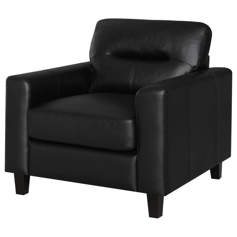 Scotland - Faux Leather Upholstered Track Arm Chair - JaxCo Furniture