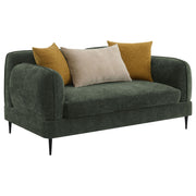 Jade - Chenille Upholstered Modern Track Arm Loveseat - JaxCo Furniture
