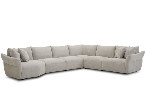 Playful - 6 Piece Modular Sectional - Canes Cobblestone - JaxCo Furniture
