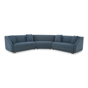 Fraser - 3 Piece Modular Sectional With Wedge Slipper - Deep Blue - JaxCo Furniture