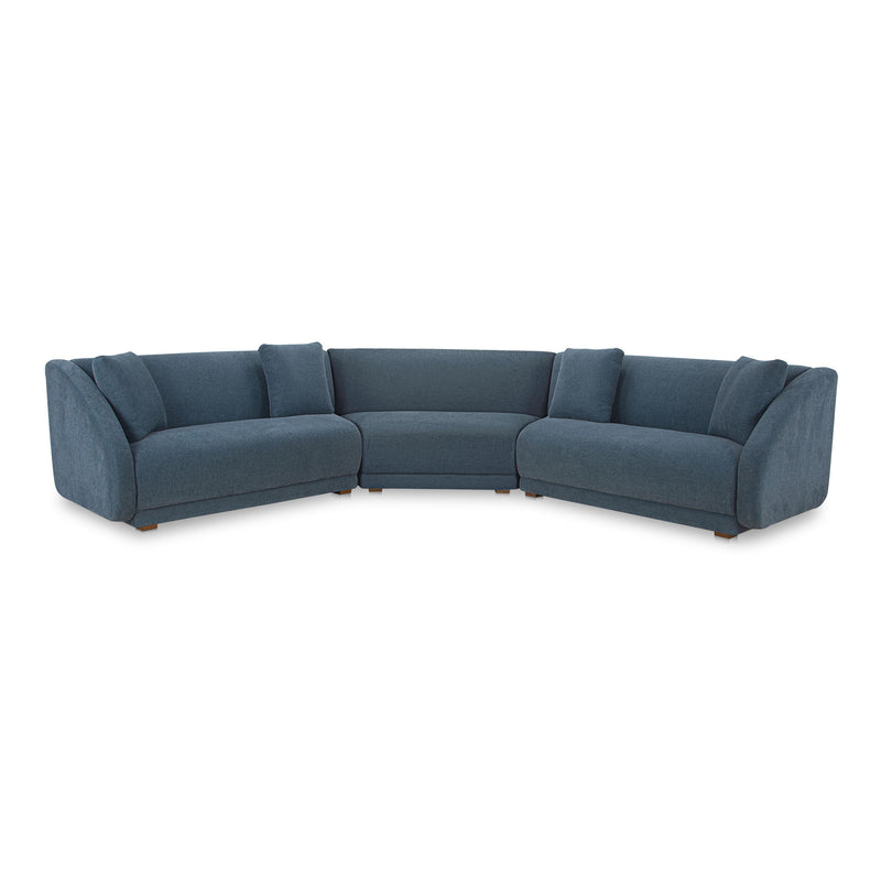 Fraser - 3 Piece Modular Sectional With Wedge Slipper - Deep Blue - JaxCo Furniture