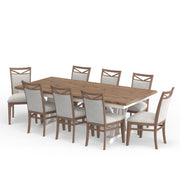 Americana Modern Dining - Extendable Trestle Table With 8 Upholstered Chairs - Cotton - JaxCo Furniture