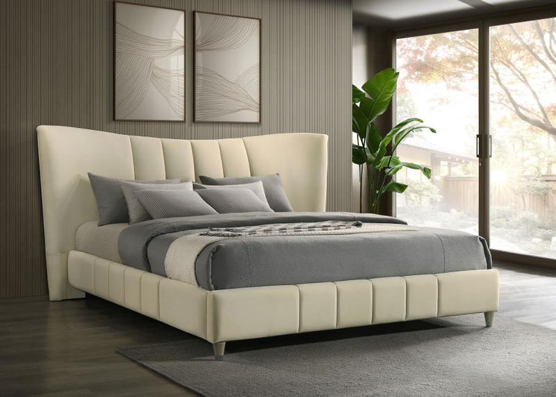 Evelyn - Upholstered Panel Platform Bed - JaxCo Furniture