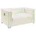 Chaviano - Upholstered Track Arm Loveseat - Pearl White - JaxCo Furniture