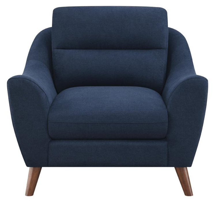 Gano - Upholstered Sloped Arm Accent Chair - Navy Blue