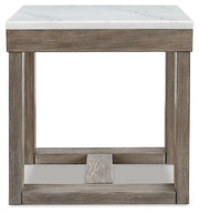 Loyaska - Brown / Ivory - Square End Table - JaxCo Furniture