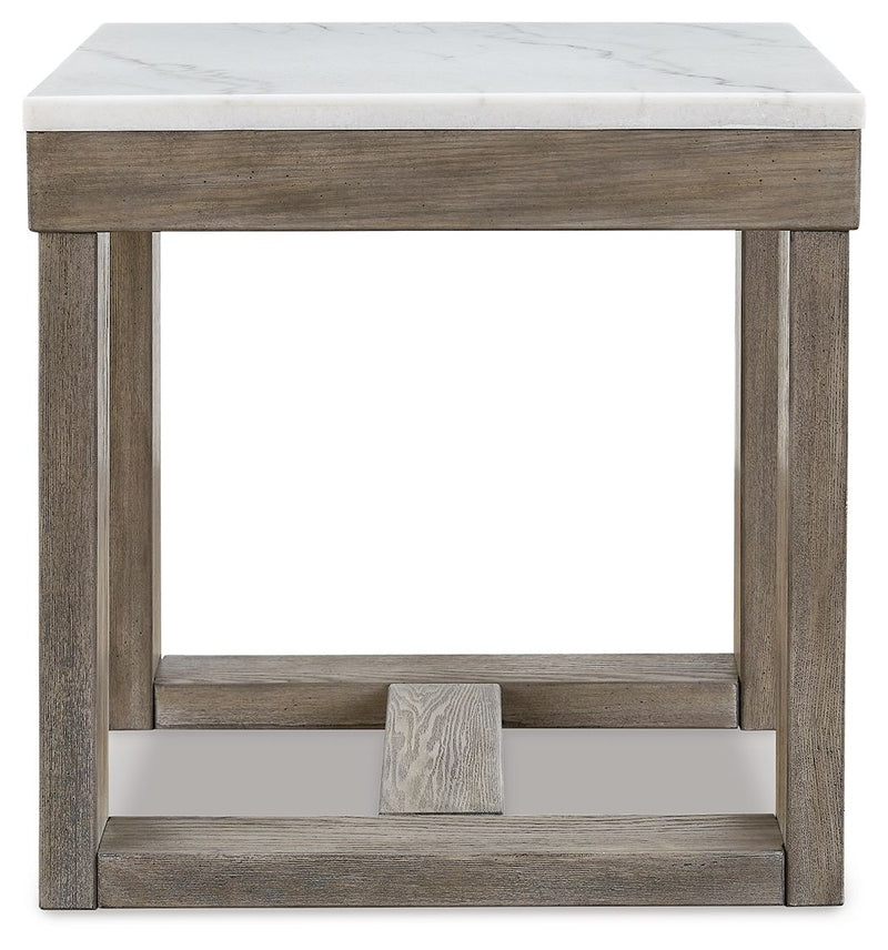 Loyaska - Brown / Ivory - Square End Table - JaxCo Furniture
