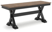 Wildenauer - Brown / Black - Large Dining Room Bench - JaxCo Furniture