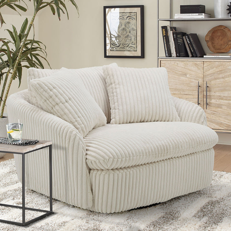 Boomer - Large Swivel Chair with 2 Pillows - JaxCo Furniture