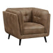 Thatcher - Upholstered Tuxedo Arm Tufted Accent Chair - Brown - JaxCo Furniture