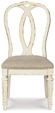 Realyn - Chipped White - Dining UPH Side Chair (Set of 2) - Ribbonback - JaxCo Furniture