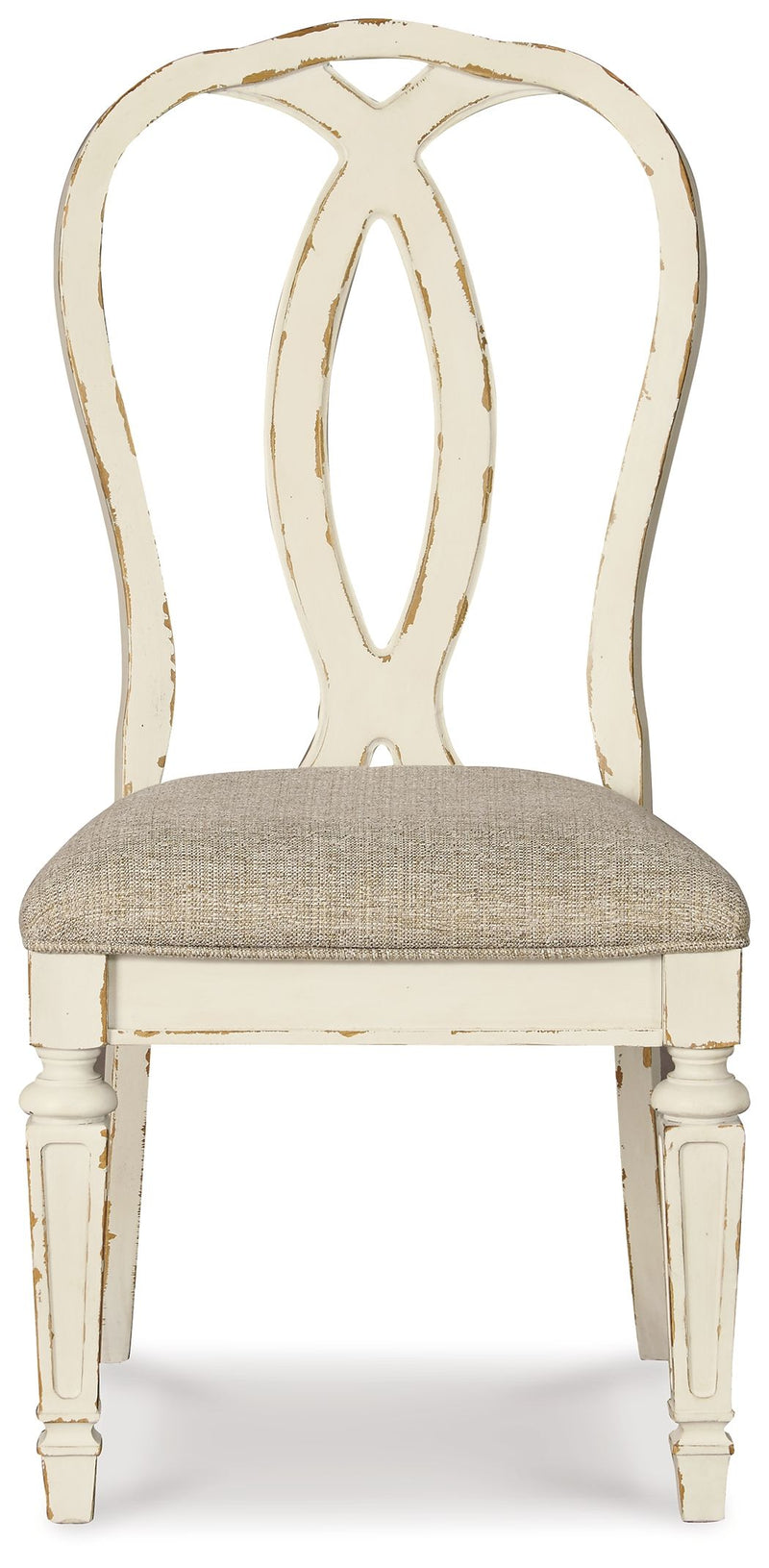 Realyn - Chipped White - Dining UPH Side Chair (Set of 2) - Ribbonback - JaxCo Furniture