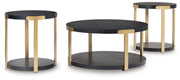 Shylore - Black / Brass Finish - Occasional Table Set (Set of 3) - JaxCo Furniture