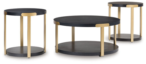 Shylore - Black / Brass Finish - Occasional Table Set (Set of 3) - JaxCo Furniture