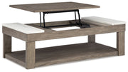Loyaska - Grayish Brown / White - Lift Top Cocktail Table - JaxCo Furniture